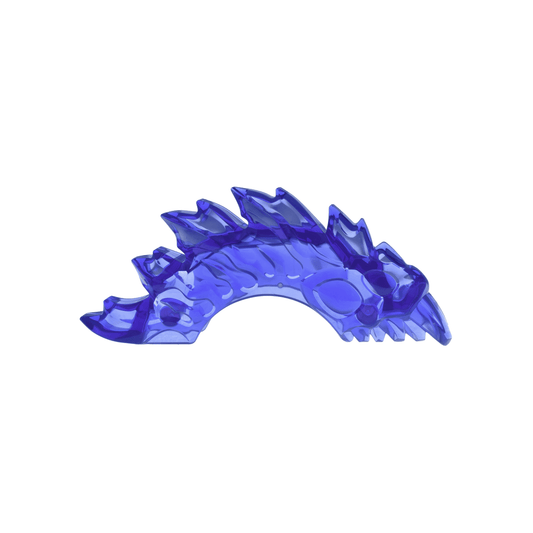 Trans-Purple Power Burst, Curved with Monster Head and Jagged Spines