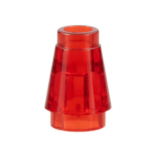 Trans-Red Cone 1 x 1 with Top Groove
