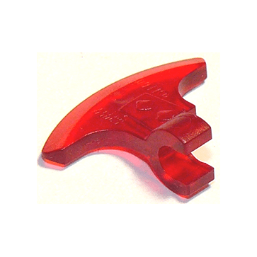 Trans-Red Minifigure, Weapon Axe Head with Clip