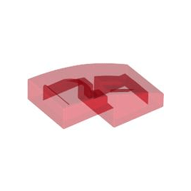 Trans-Red Slope, Curved 2 x 1 x 2/3