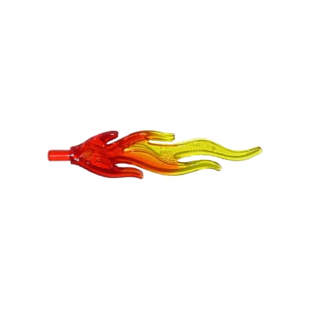 Trans-Red Wave Rounded Straight Large with Bar End Flame with Marbled Trans-Yellow Pattern