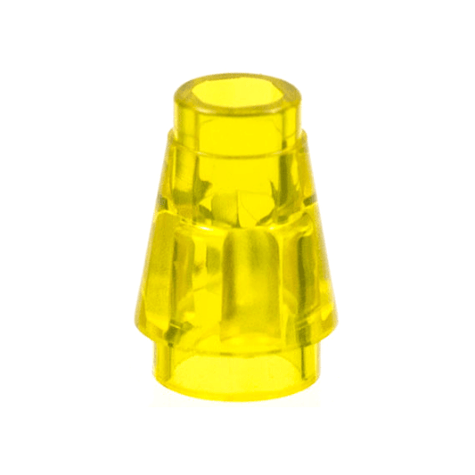 Trans-Yellow Cone 1 x 1 with Top Groove