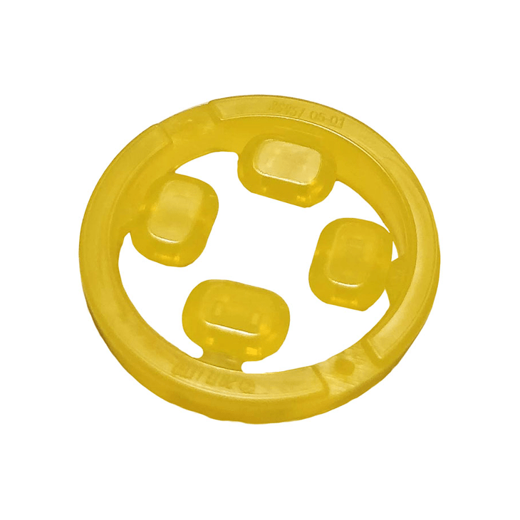 Trans-Yellow Rock Faceted with Small Pin Infinity Stone , 4 on Sprue
