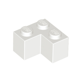White Brick 2 x 2 Corner