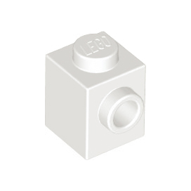 White Brick, Modified 1 x 1 with Stud on Side