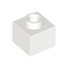 White Brick, Modified 1 x 1 x 2/3 with Open Stud