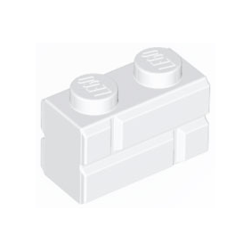 White Brick, Modified 1 x 2 with Masonry Profile
