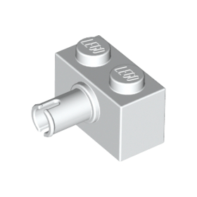 White Brick, Modified 1 x 2 with Pin