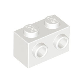 White Brick, Modified 1 x 2 with Studs on 1 Side
