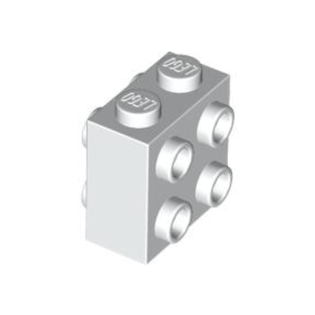 White Brick, Modified 1 x 2 x 1 2/3 with Studs on Sides