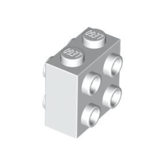 White Brick, Modified 1 x 2 x 1 2/3 with Studs on Sides