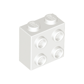 White Brick, Modified 1 x 2 x 1 2/3 with Studs on Side