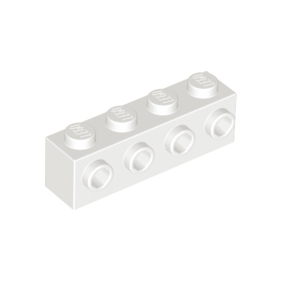 White Brick, Modified 1 x 4 with Studs on Side