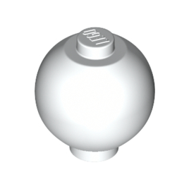 White Brick, Round 2 x 2 Sphere with Stud / Robot Body