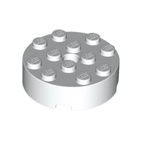 White Brick, Round 4 x 4 with Hole