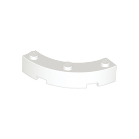White Brick, Round Corner 4 x 4 Macaroni with 3 Studs