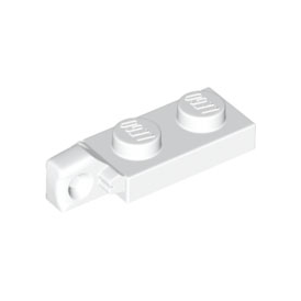 White Hinge Plate 1 x 2 Locking with 1 Finger on End without Bottom Groove