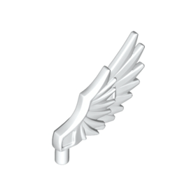 White Minifigure Wing Feathered