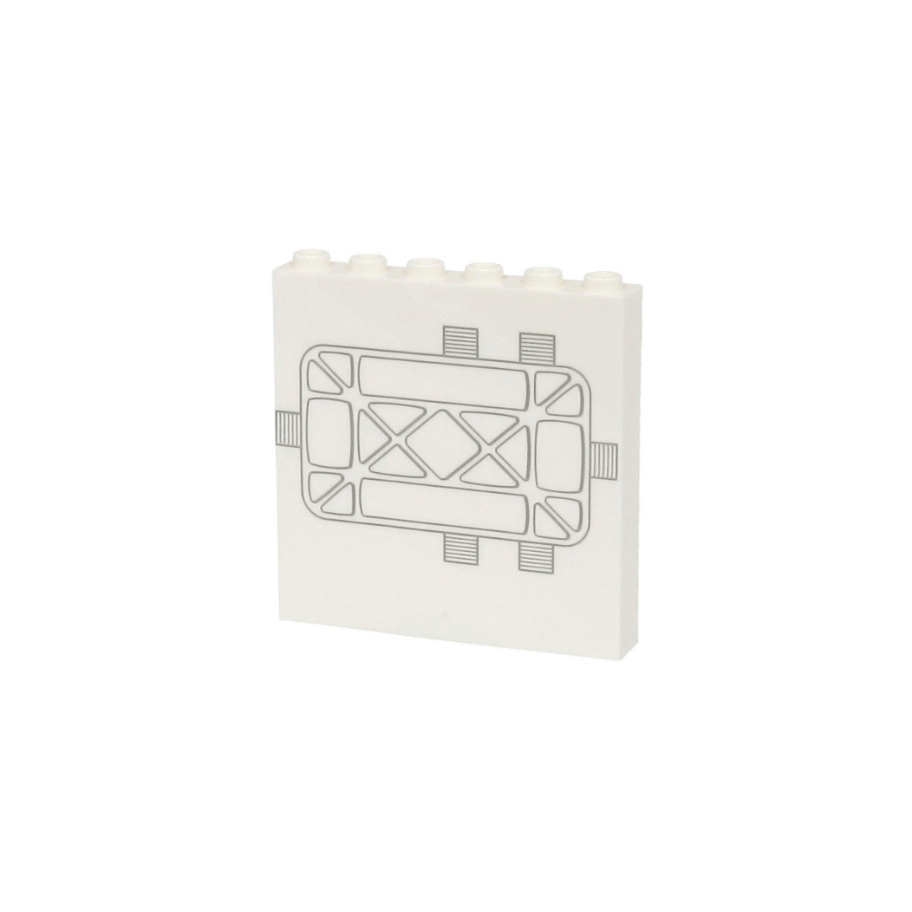 White Panel 1 x 6 x 5 with SW Tantive IV Door with Light Bluish Gray Lines and Grille Pattern