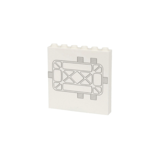 White Panel 1 x 6 x 5 with SW Tantive IV Door with Light Bluish Gray Lines and Grille Pattern