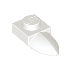White Plate, Modified 1 x 1 with Tooth Horizontal