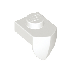White Plate, Modified 1 x 1 with Tooth Vertical
