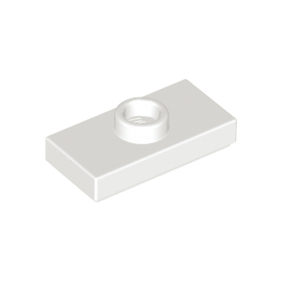 White Plate, Modified 1 x 2 with 1 Stud with Groove and Bottom Stud Holder Jumper