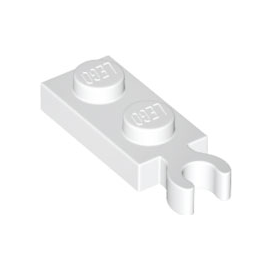 White Plate, Modified 1 x 2 with Clip on End Vertical Grip