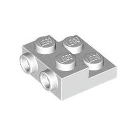 White Plate, Modified 2 x 2 x 2/3 with 2 Studs on Side - Hollow Bottom Tube