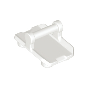 White Plate, Modified 2 x 3 Inverted with 4 Studs and Bar Handle on Bottom Rocker Plate
