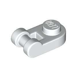 White Plate, Round 1 x 1 with Bar Handle