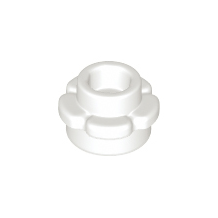 White Plate, Round 1 x 1 with Flower Edge 5 Petals