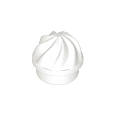 White Plate, Round 1 x 1 with Vertical Swirl / Twist