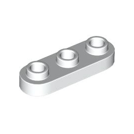 White Plate, Round 1 x 3 with Open Studs