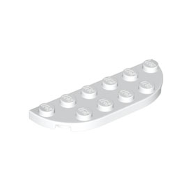 White Plate, Round Corner 2 x 6 Double