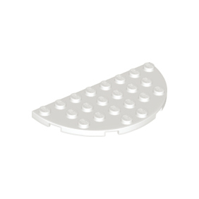 White Plate, Round Half 4 x 8