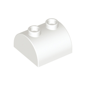 White Slope, Curved 2 x 2 Double with 2 Hollow Studs