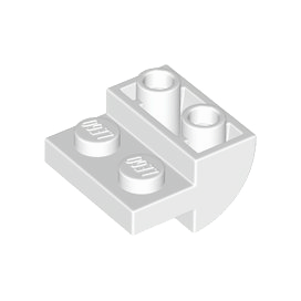 White Slope, Curved 2 x 2 Inverted with 2 Recessed Studs
