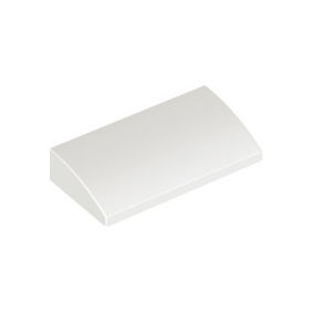 White Slope, Curved 2 x 4 x 2/3 with Bottom Tubes