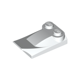 White Slope, Curved 3 x 2 x 2/3 with 2 Studs, Wing End