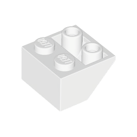 White Slope, Inverted 45 2 x 2 with Hollow Round Bottom Tube