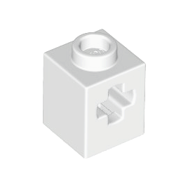 White Technic, Brick 1 x 1 with Axle Hole