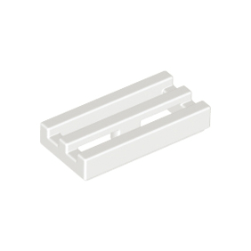 White Tile, Modified 1 x 2 Grille with Bottom Groove