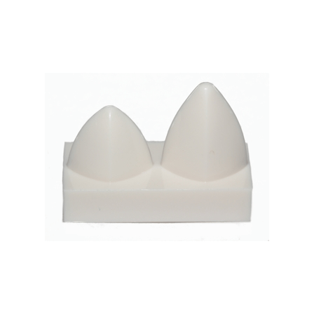 White Tile, Modified 1 x 2 with 2 Teeth Vertical