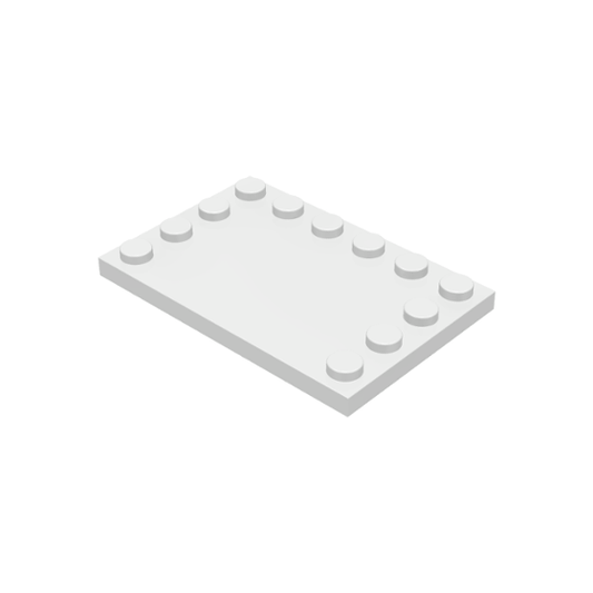White Tile, Modified 4 x 6 with Studs on Edges