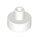 White Tile, Round 1 x 1 with Bar and Pin Holder