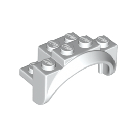 White Vehicle, Mudguard 4 x 2 1/2 x 2 with Arch Round, Solid Studs, and Rounded Legs