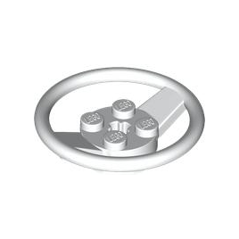 White Vehicle, Steering Wheel with 2 x 2 Center and Axle Hole