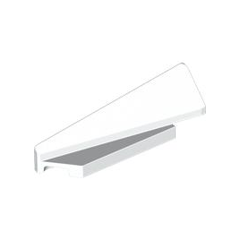 White Wedge 5 x 1 x 1 1/3 with 4 x 1 Base Left