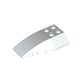 White Wedge 6 x 4 Triple Curved